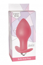 Анальная силиконовая пробка с вибрацией Bulb Anal Plug (10 см , нежно-розовый) (Цвет: нежно-розовый)