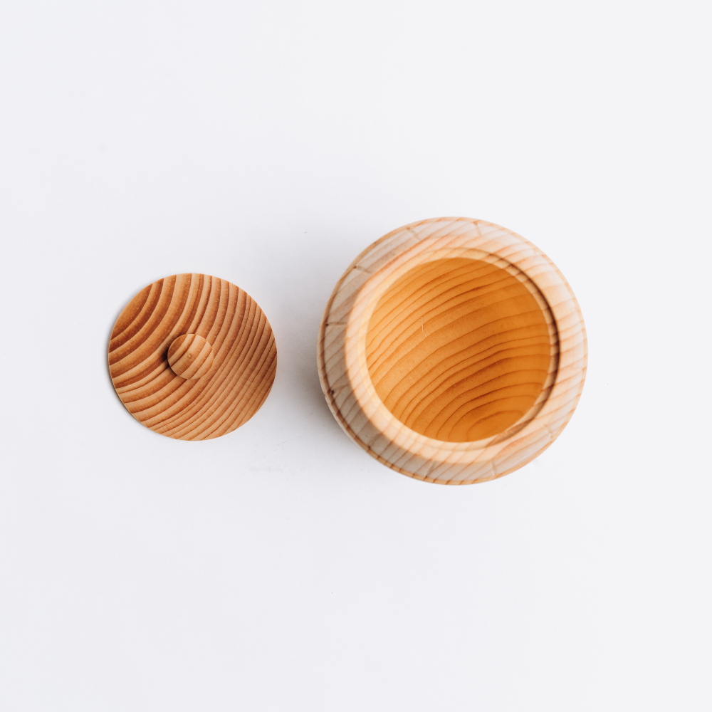 Бочонок (кубышка) для меда, соли, специй, пряностей из древесины кедра. K61