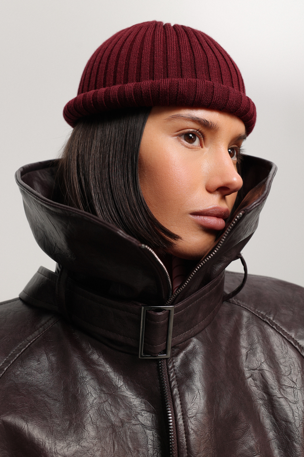 Куртка реглан из экокожи