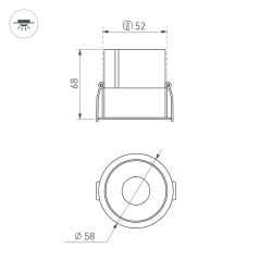 Светильник MS-ATLAS-BUILT-R58-10W Day4000 (WH-BK, 35 deg, 230V) (Arlight, IP20 Металл, 5 лет) 033651(1)