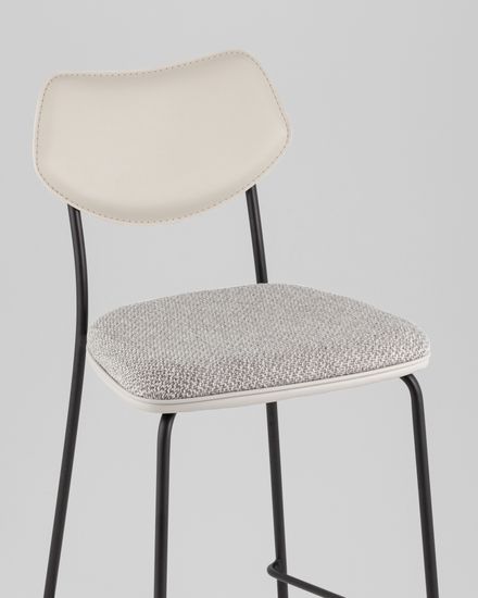 Стул полубарный Casey серый с серой экокожей