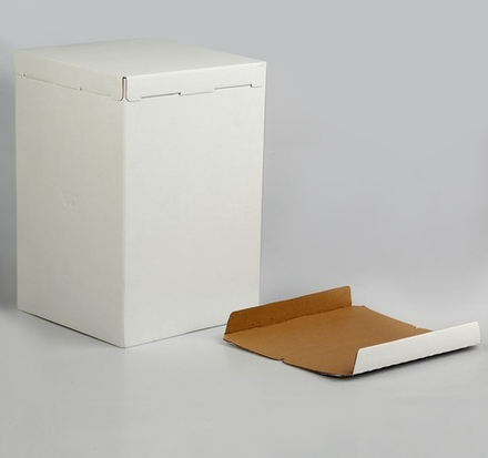 Коробка кондитерская белая, без окна, 30 х 30 х 45 см