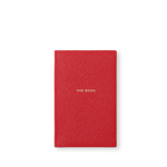 Smythson Блокнот The Boss Wafer Notebook in Panama, Scarlet Red (светло-зеленый)