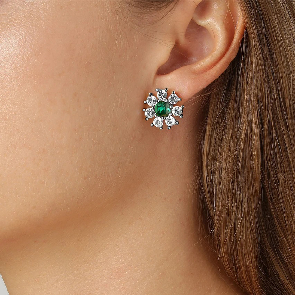 Серьги Dyrberg Kern AUDE SS EMERALD GREEN / CRYSTAL 430042