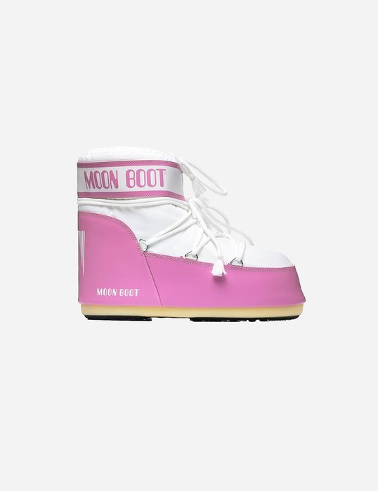 Moon Boot Icon Low White/Pink Nylon