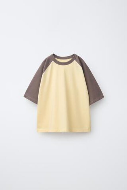 ZARA ФУТБОЛКА С РУКАВАМИ РЕГЛАН, ЖЕЛТЫЙ