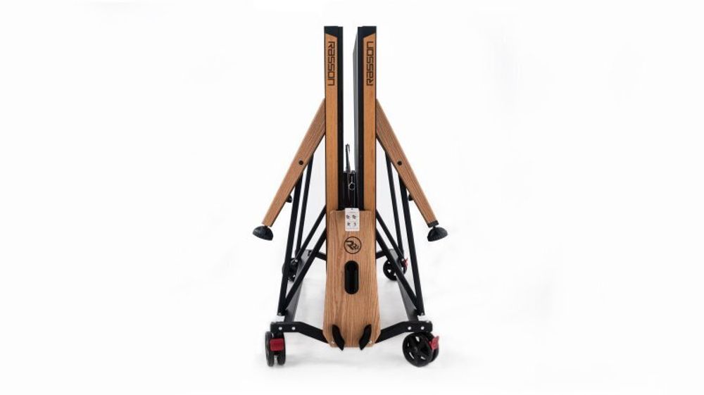 Теннисный стол складной для помещений "RASSON PREMIUM T03 Indoor" (274 х 152,5 х 76 см, натуральный дуб) с сеткой