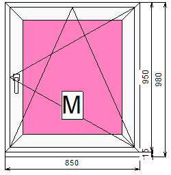 Пластиковое окно 950 х 850 ТермА Эко + Москитная сетка