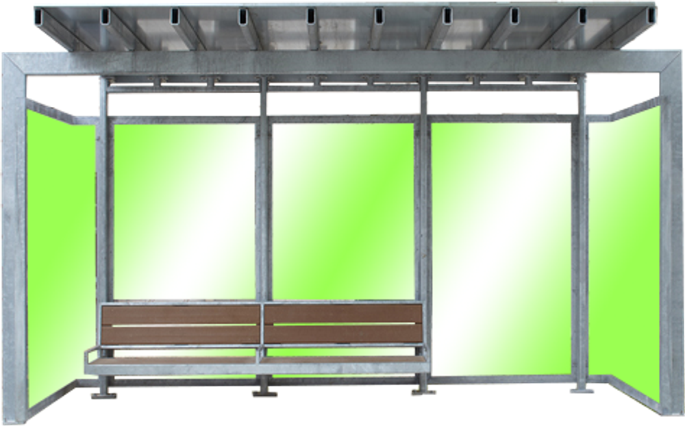 Остановочный павильон А-42 каленое стекло