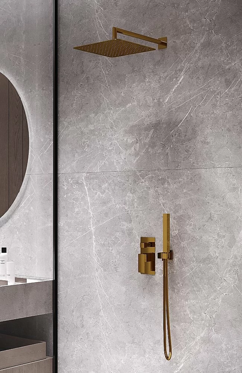 Душевая система Boheme Qubic 474-3-BR бронза