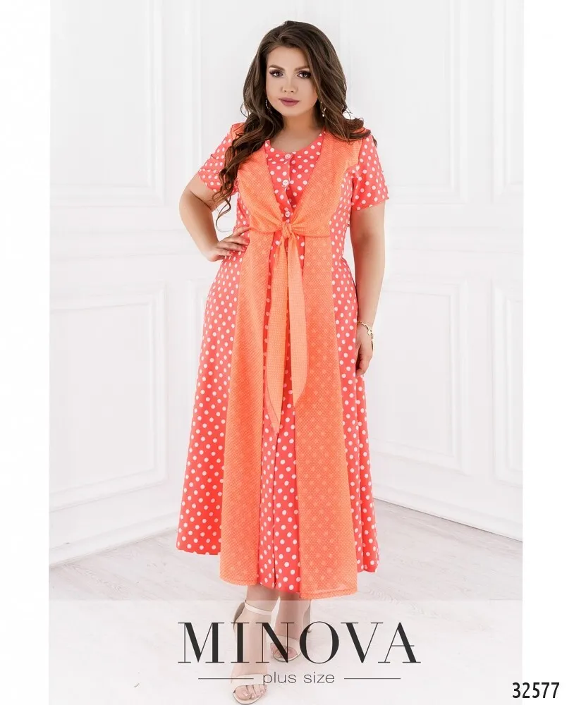 Платье 367-коралл Minova