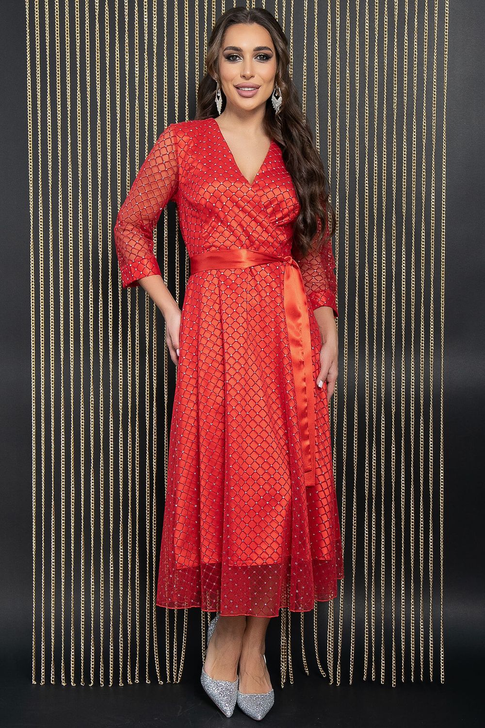 Платье праздничное Северное сияние (красное) П14398-5М LT Collection