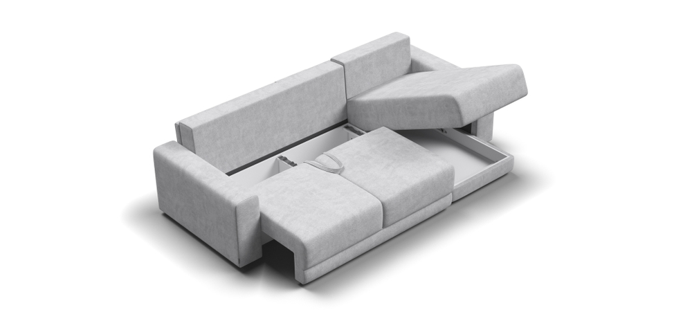 Угловой диван Босс Прайм ХЛ Шенилл Клауд серый