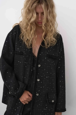 Жакет-тулуп черный