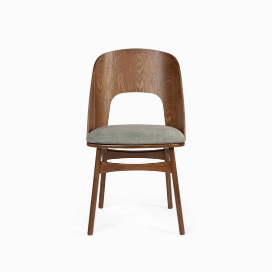 Стул Compain деревянный, сиденье из серой ткани