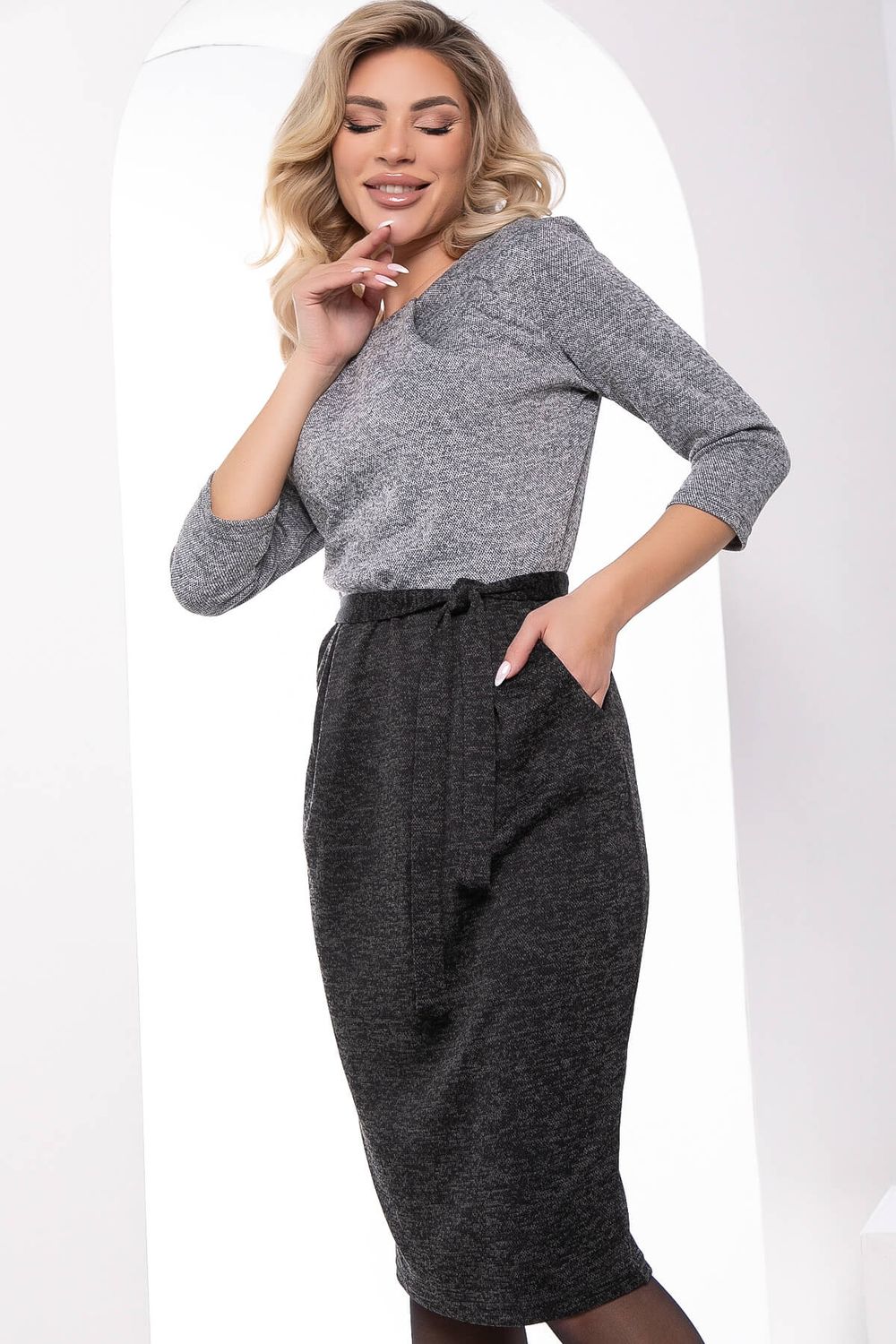 Платье "Фредерика" (грей/блэк) П7971 LT Collection