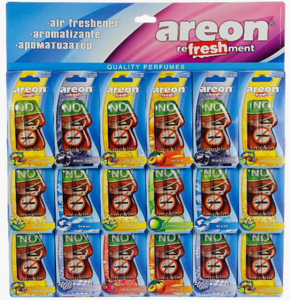 Ароматизатор гелевый AREON Refreshment LIQUID 8ml NO SMOKIN/Антитабак (дисплей 18шт) 704-128-Nosm