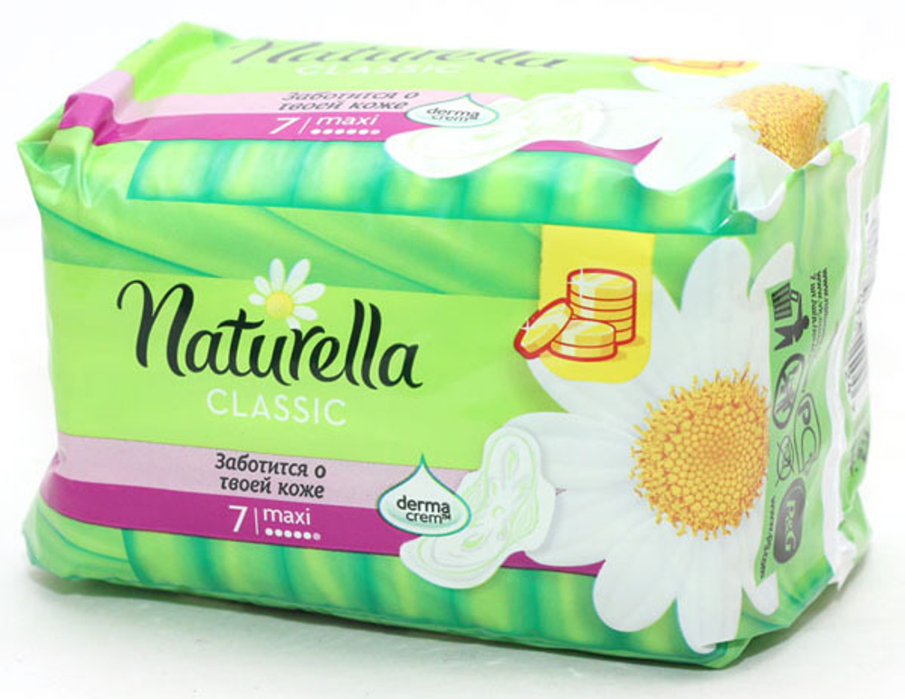 Naturella Прокладки женские гигиенические Classic Camomile Maxi, с ромашкой, 7 шт