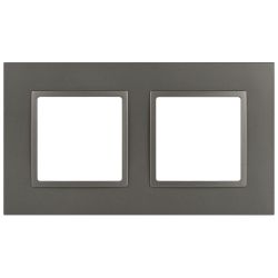 Рамка для розеток и выключателей ЭРА Elegance 14-5012-16 Classic, на 2 поста, титан