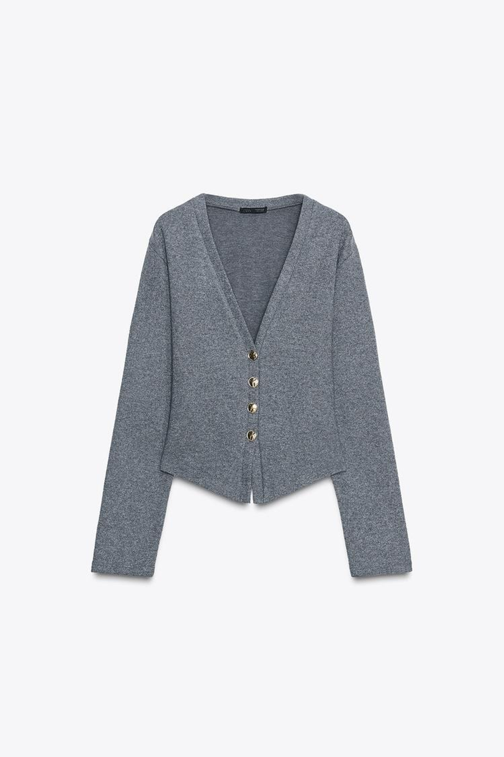 ZARA МЯГКИЙ КАРДИГАН НА ПУГОВИЦАХ, МЯГКИЙ СЕРЫЙ
