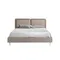 Кровать Angel Cerda 7154 из экокожи цвета норки и серой ткани