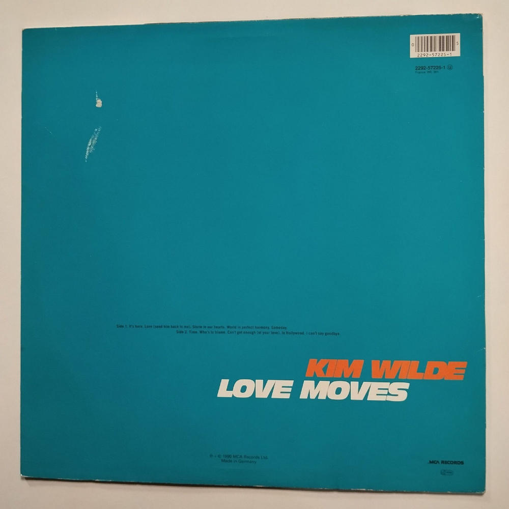 Винтажная виниловая пластинка LP Kim Wilde Love Moves (Germany 1990)