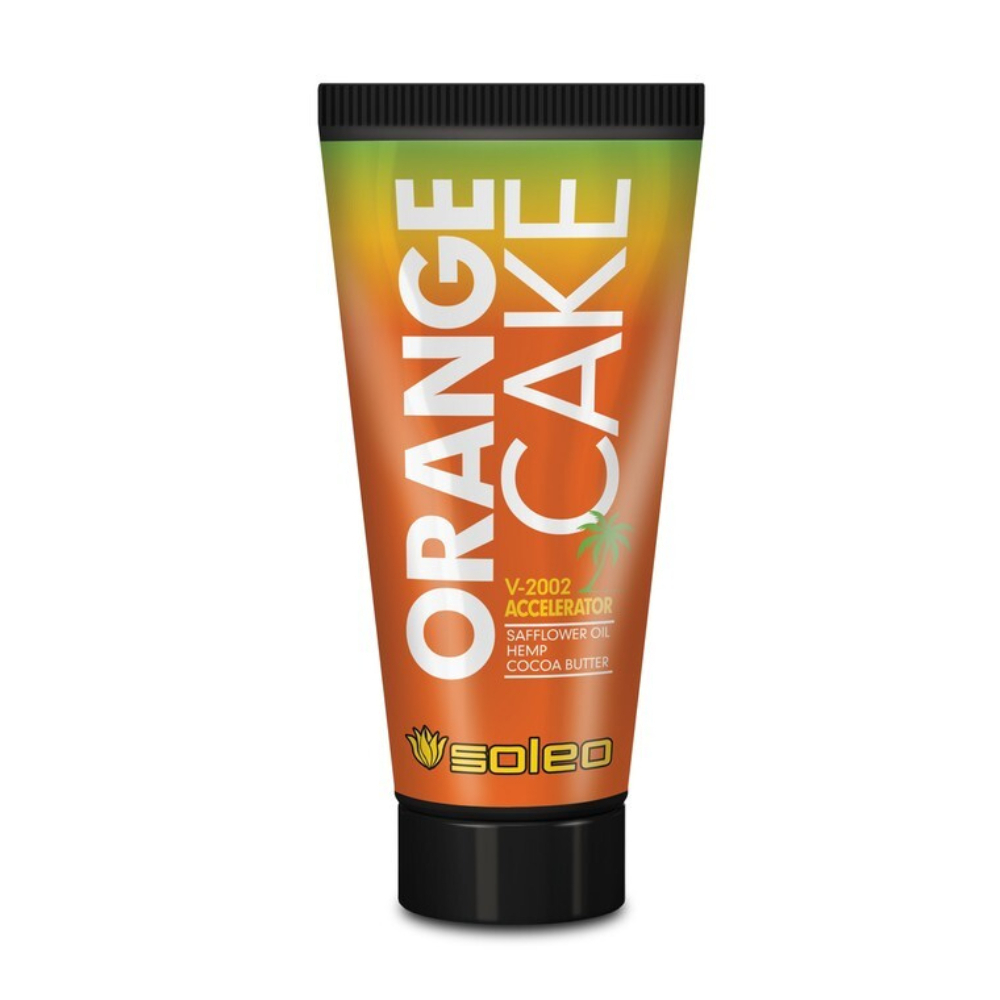 SOLEO ORANGE CAKE V 2002 Accelerator Safflower Oil Hemp Cocoa Butter - Крем-интенсивный ускоритель загара с маслом сафлора, экстрактом конопли, маслом какао 150мл