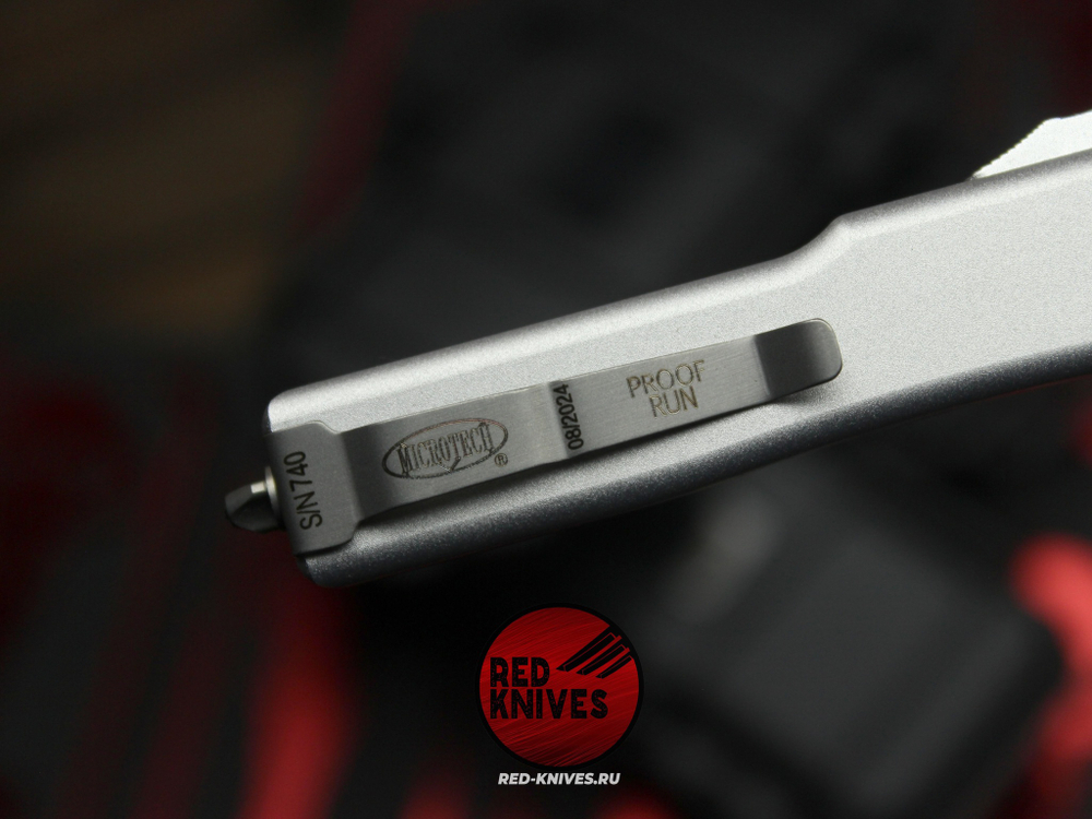 Нож Microtech UTX-70 A+++ HELLHOUND H/E GRAY - серый апокалиптик клинок, серая рукоять