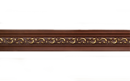 Планка багетная деревянная Чечини арт. 371 Л, цвет красное дерево с золотом (ширина 110 мм)