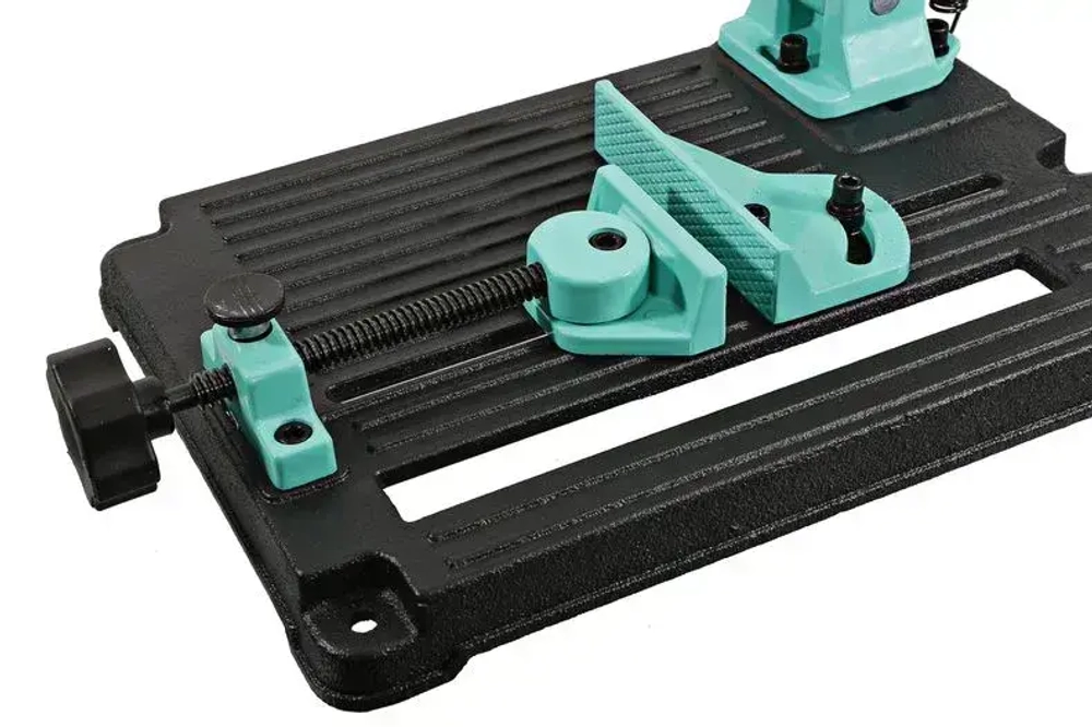 Стойка для крепления УШМ 150/180/230 мм, чугун. Основание, быстрозаж. Тиски Sturm!