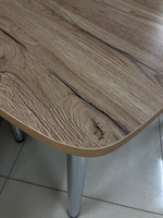 Стол разд Пластиковый подстолье прямое хром Царг.пояс дуб крафт золотой Ст-ца дуб кера (крафт зол-й)