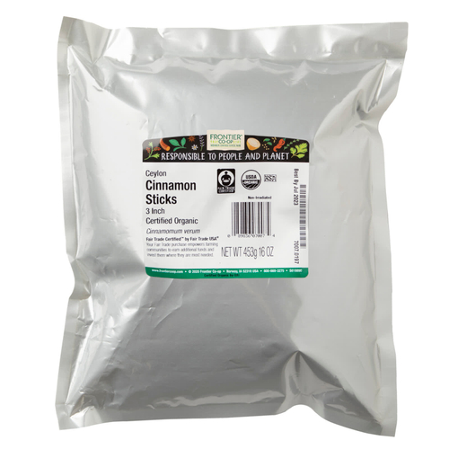 Frontier Co-op, органические палочки цейлонской корицы, 3 дюйма (3 дюйма), с соблюдением принципов справедливой торговли, 453 г (16 унций)