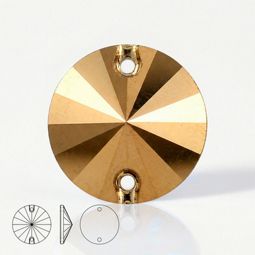 Пришивные стеклянные стразы (Gold/Золото) Rivoli