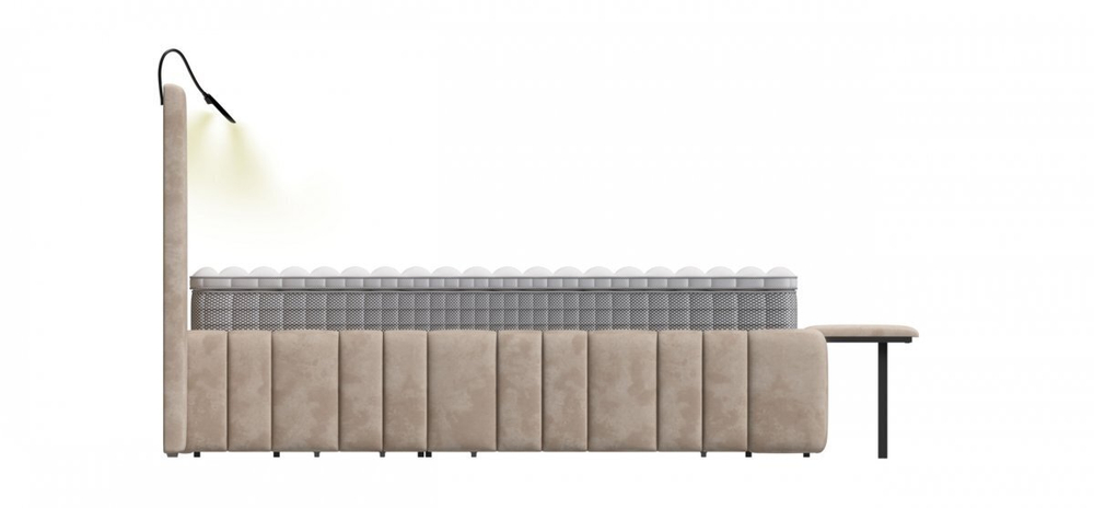 Кровать BOSS INFINITY 180*200 велюр Alkantara пепел