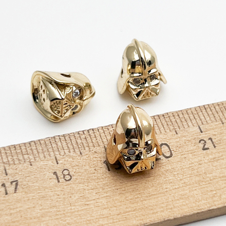 Бусина Дарт, цвет золото, фианиты, размер 11,5 мм, цена за 1 шт