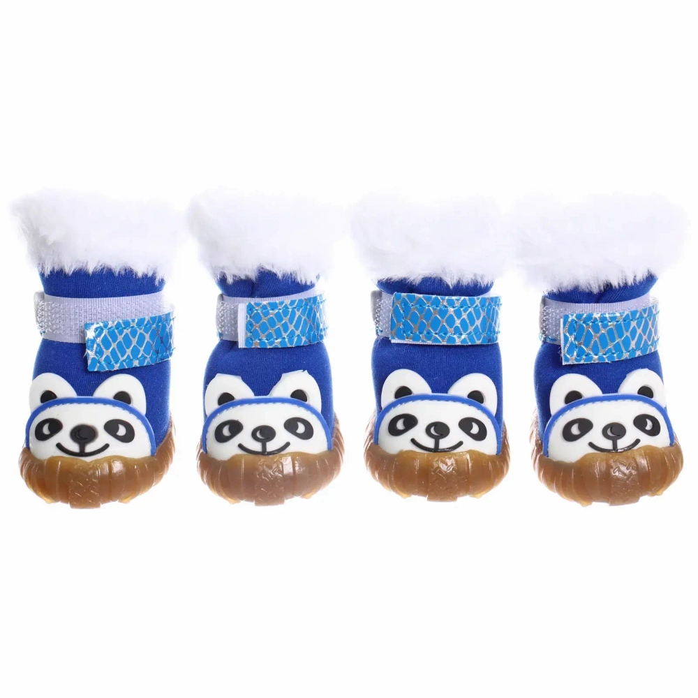 Ботинки зимние для животных «МОДНЫЙ БРО», на липучке, цвет синий, размер 3, 5см
