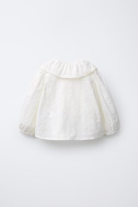 ZARA БЛУЗА С ВЫШИВКОЙ, ЭКРЮ