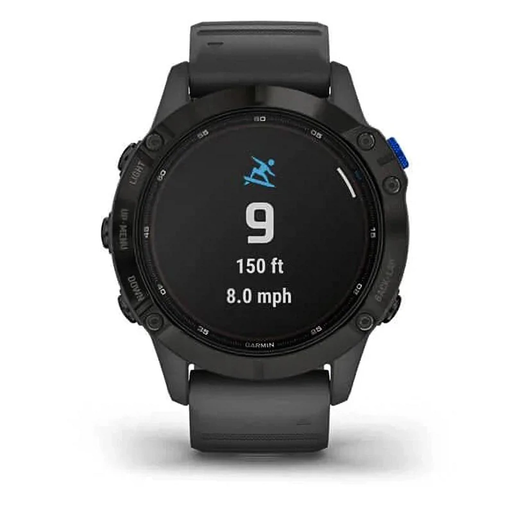 Спортивные наручные часы Garmin Fenix 6 Pro Solar черный с серым ремешком 010-02410-11