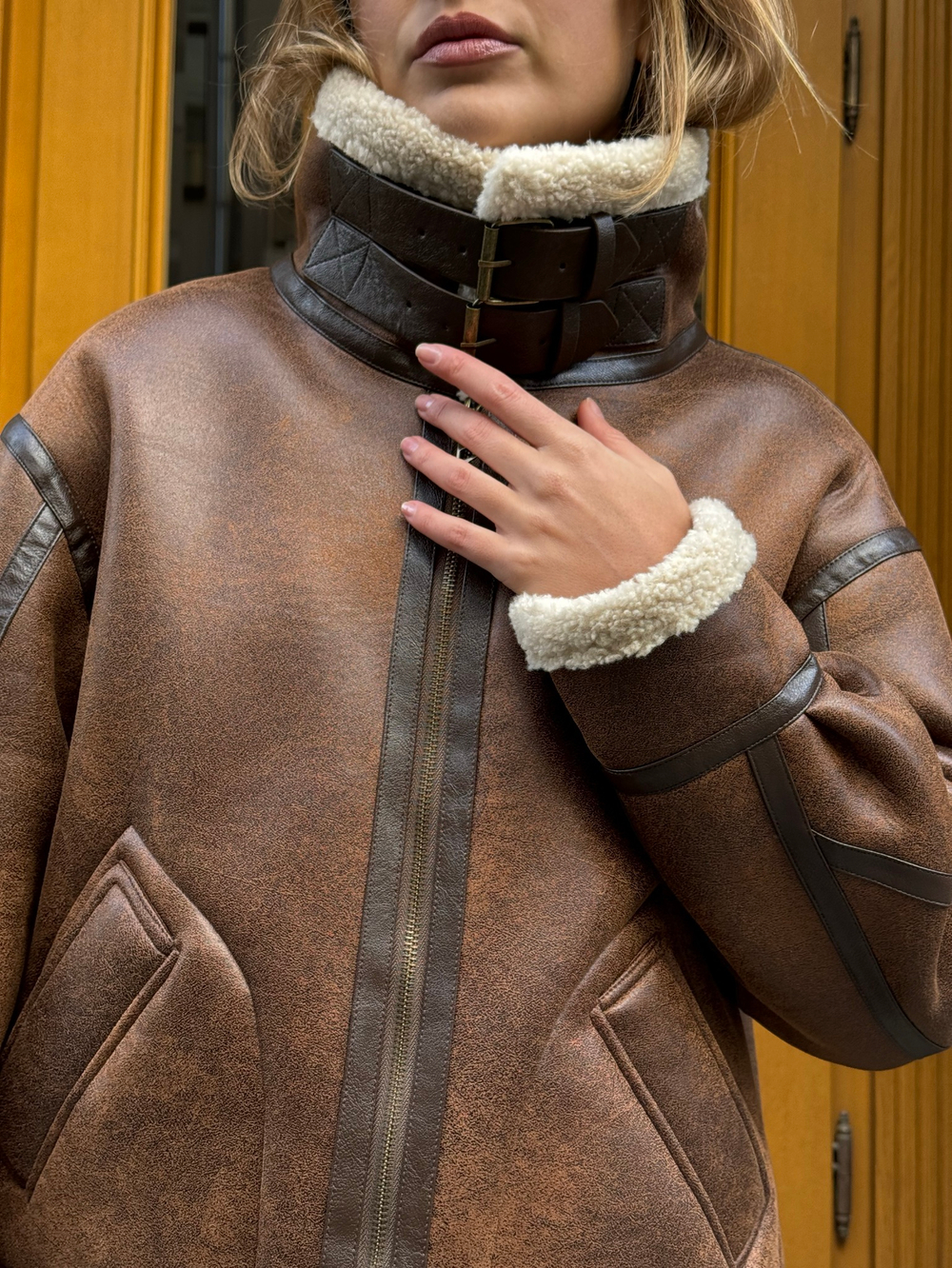 Дубленка Винтаж карамель