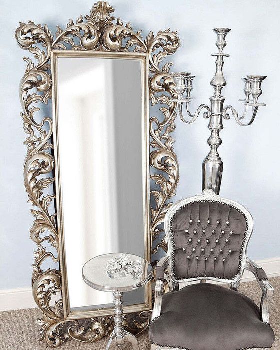 Серебряное напольное зеркало Меривейл Louvre Home LH230S