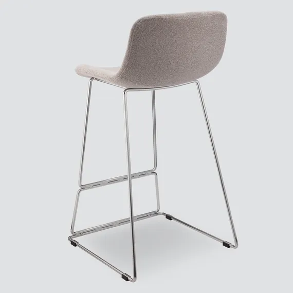 Полубарный стул Neo Soft 65 см, серый, ножки хром