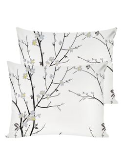 Постельное белье Полисатин Мечта "White cherry" евро  Наволочка 50х70 см 2 шт Простынь на резинке 180x200 см Пододеяльник 200x215 см