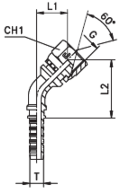 Фитинг DN 05 BSP (Г) 1/8 (45) CAST