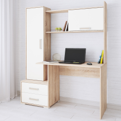 Стол компьютерный Квартет-9, дуб сонома/белый