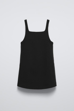 ZARA ОДНОТОННЫЙ САРАФАН, ЧЕРНЫЙ