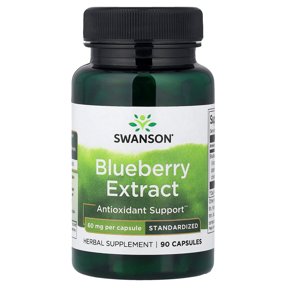 Swanson, экстракт голубики, стандартизованный, 60 мг, 90 капсул