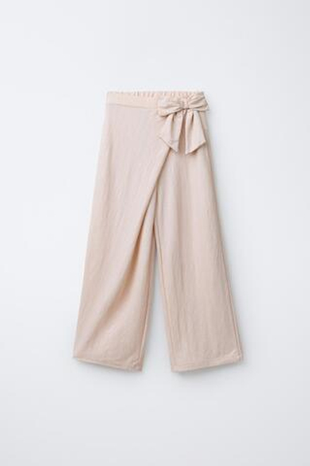 ZARA ШИРОКИЕ БРЮКИ В ПОЛОСКУ, ЭКРЮ