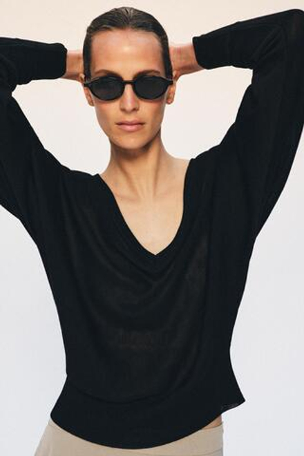 ZARA СОЛНЦЕЗАЩИТНЫЕ ОЧКИ PREPPY, ЧЕРНЫЙ