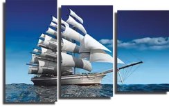 Модульная картина "Корабль и море"