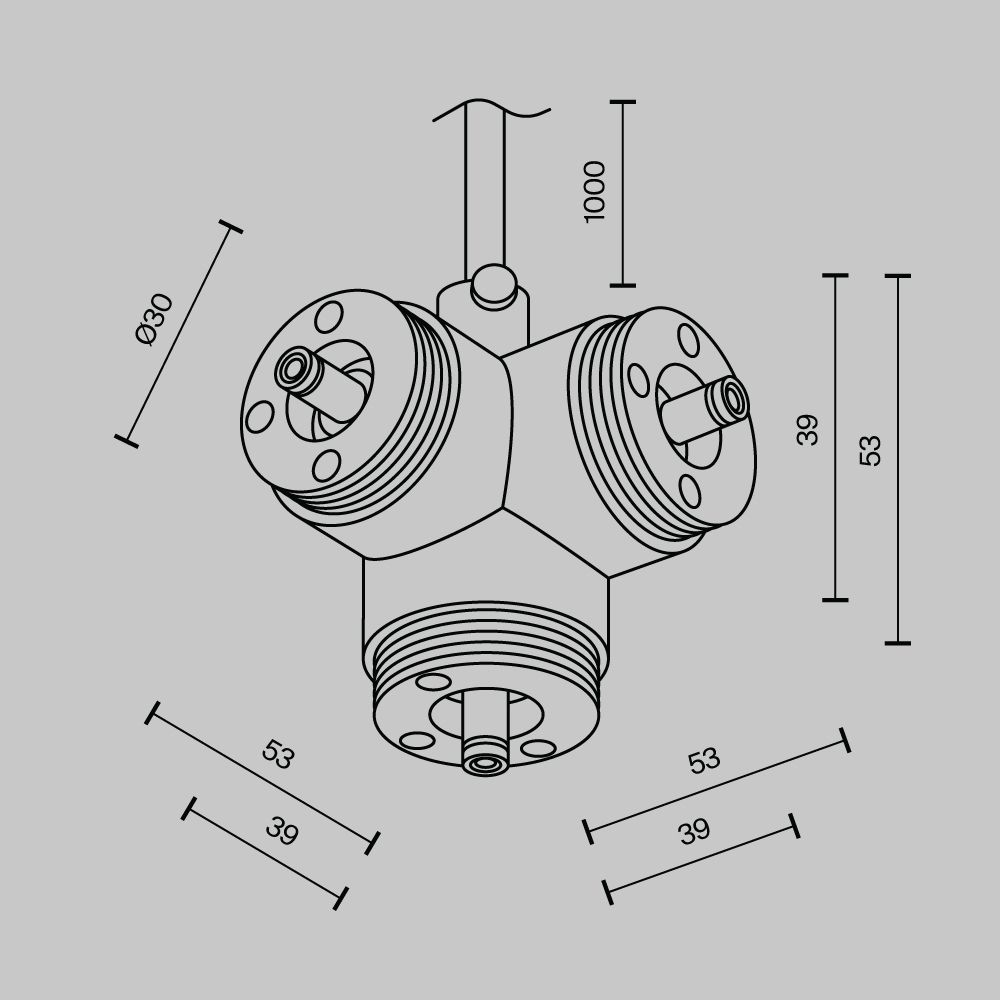 T-образный вертикальный коннектор для системы с вводом питания Maytoni   CA016TC-P-B